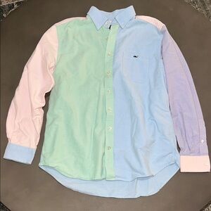 Vineyard Vines Spring Easter Pastel Colorblock Men's Slim Fir Tucker Dress Shirt